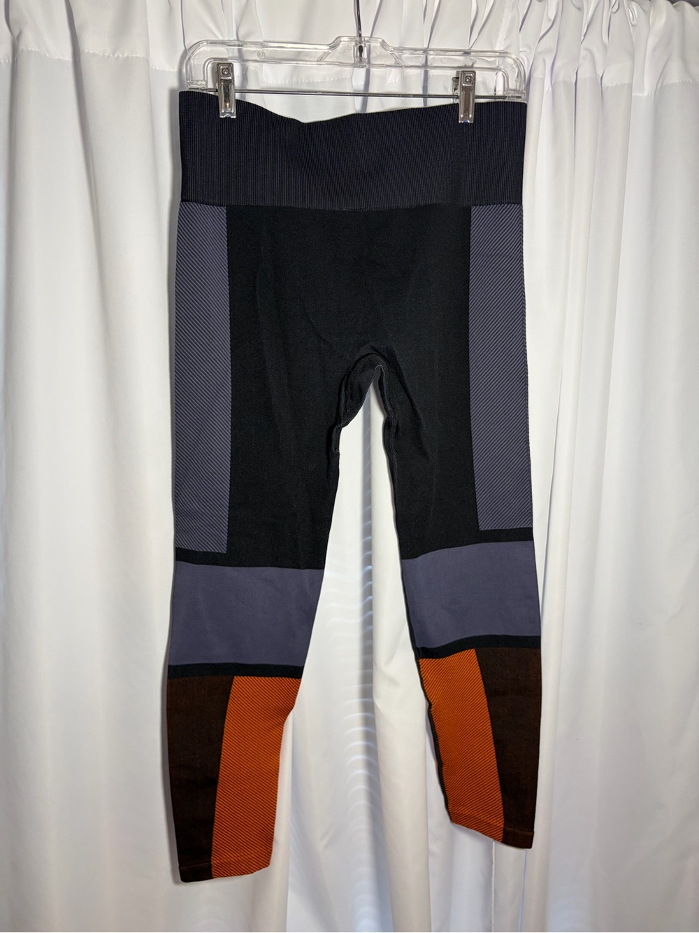 JOYLAB Purple & Black & Orange Color block  leggings size XL